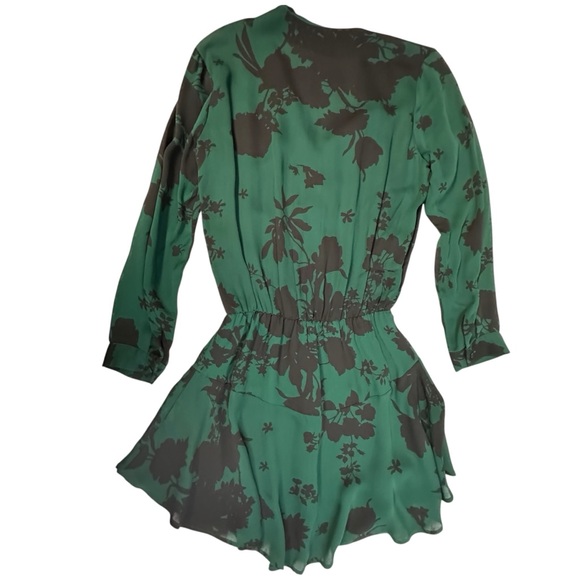 Karina Grimaldi Carole Green Floral Print Long Sleeve Mini Dress - Picture 4 of 8